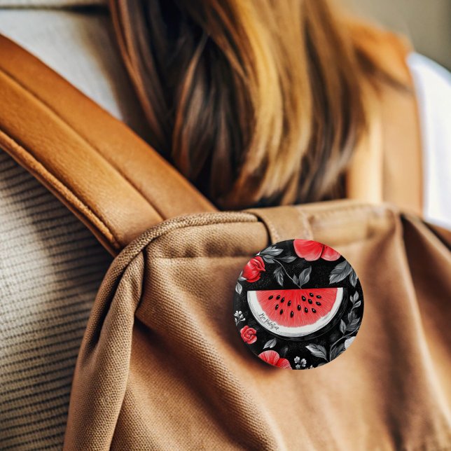 Chapa Redonda De 2,5 Cm La sandía de Palestina libre (Free watermelon Button Pin)