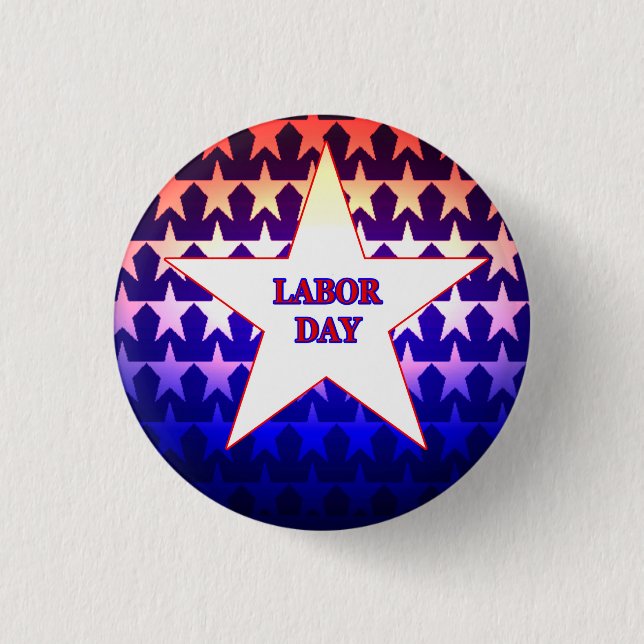 Chapa Redonda De 2,5 Cm Labor Day (Anverso)
