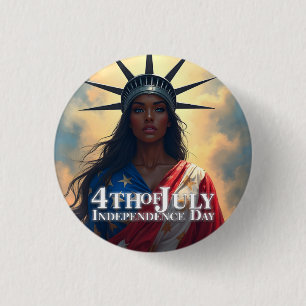 Chapa Redonda De 2,5 Cm Lady Liberty Reimaginada – Una Nueva Cara de la Li
