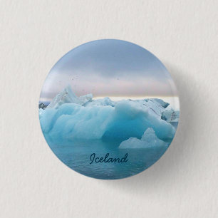 Chapa Redonda De 2,5 Cm Laguna glaciar islandesa