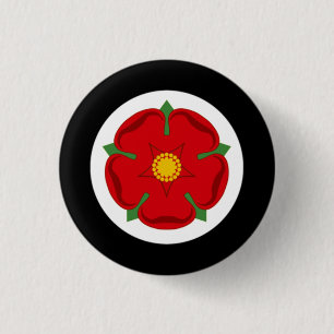 Chapa Redonda De 2,5 Cm Lancashire Rose Badge - Cotton & Coal