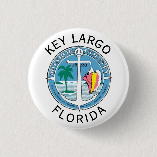 Chapa Redonda De 2,5 Cm Largo clave - Cayos de Florida (Anverso)
