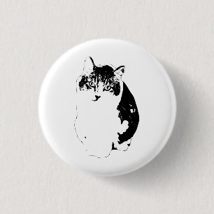 Chapa Redonda De 2,5 Cm Las sombreados de tinta forman un retrato cálido y