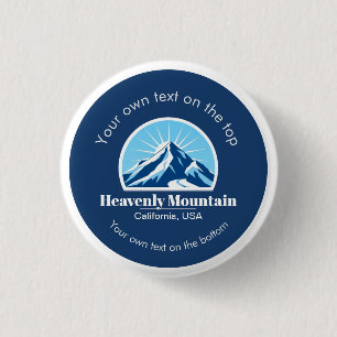 Chapa Redonda De 2,5 Cm Las vacaciones de esquí de Heavenly Mountain Calif