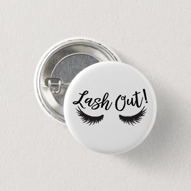 Chapa Redonda De 2,5 Cm Lash Out Eyelash Lash Salon Makeup Artista (Anverso y reverso)