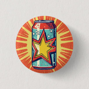 Chapa Redonda De 2,5 Cm Lata de refresco al estilo Popart, bebida gaseosa,