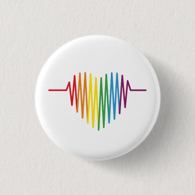 Chapa Redonda De 2,5 Cm Latido LGBTQ (Anverso)