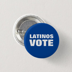 Chapa Redonda De 2,5 Cm Latinos votan voto voto voto voto latino azul y bl
