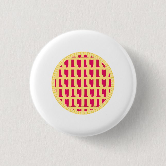 Chapa Redonda De 2,5 Cm Lattice Raspberry Pie - Día Pi (Anverso)