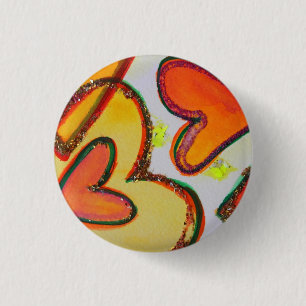Chapa Redonda De 2,5 Cm Laugh Hearts Cruzando Botones de Arte o Pines Lape