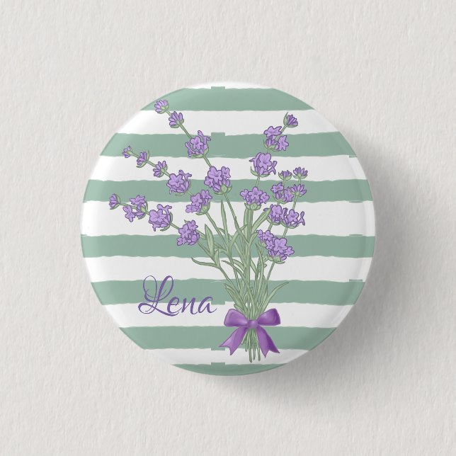 Chapa Redonda De 2,5 Cm Lavendelstrauss, personalisiert (Anverso)