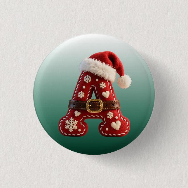 Chapa Redonda De 2,5 Cm Layered Pastel Gold Trim Letter A (Anverso)