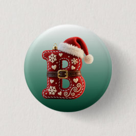 Chapa Redonda De 2,5 Cm Layered Pastel Gold Trim Letter B