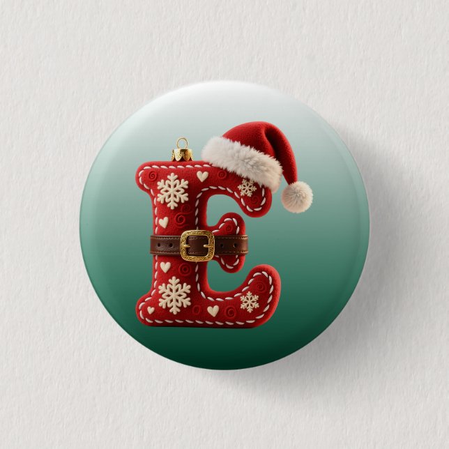 Chapa Redonda De 2,5 Cm Layered Pastel Gold Trim Letter E (Anverso)