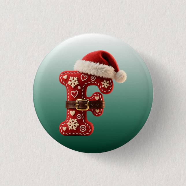 Chapa Redonda De 2,5 Cm Layered Pastel Gold Trim Letter F (Anverso)