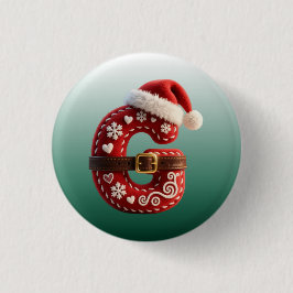 Chapa Redonda De 2,5 Cm Layered Pastel Gold Trim Letter G