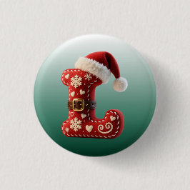 Chapa Redonda De 2,5 Cm Layered Pastel Gold Trim Letter L