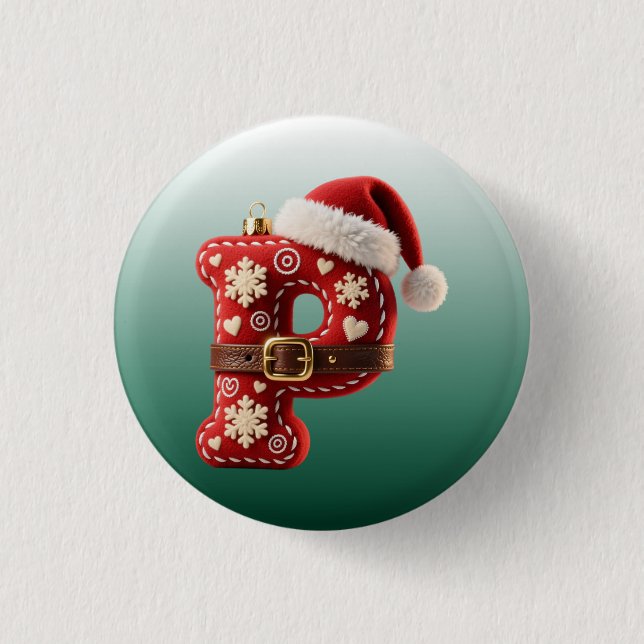 Chapa Redonda De 2,5 Cm Layered Pastel Gold Trim Letter P (Anverso)