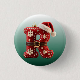 Chapa Redonda De 2,5 Cm Layered Pastel Gold Trim Letter R