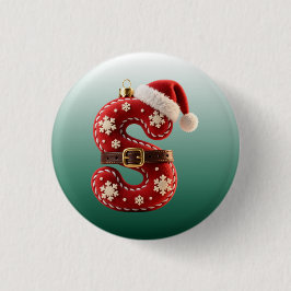 Chapa Redonda De 2,5 Cm Layered Pastel Gold Trim Letter S