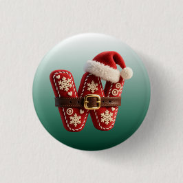 Chapa Redonda De 2,5 Cm Layered Pastel Gold Trim Letter W