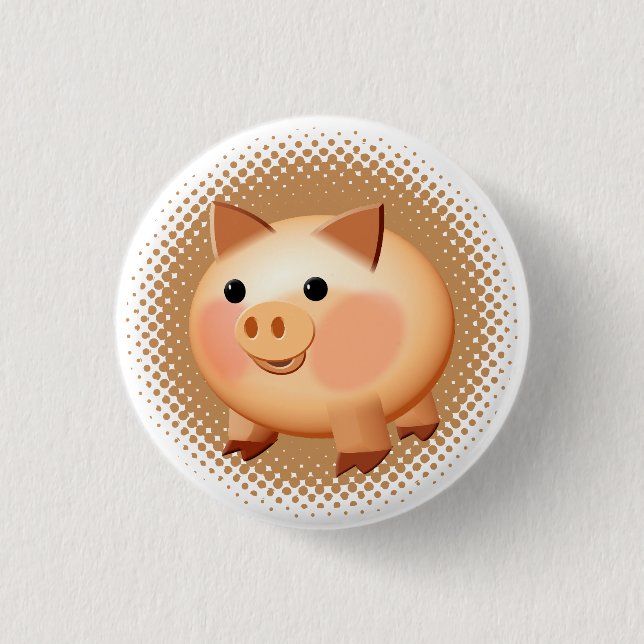 Chapa Redonda De 2,5 Cm Lechón de Personalizado corto (Anverso)