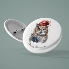 Chapa Redonda De 2,5 Cm Lechuza de invierno encantada, personalizado