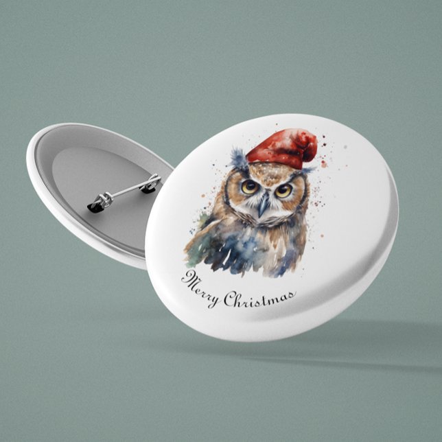 Chapa Redonda De 2,5 Cm Lechuza de invierno encantada, personalizado (Subido por el creador)