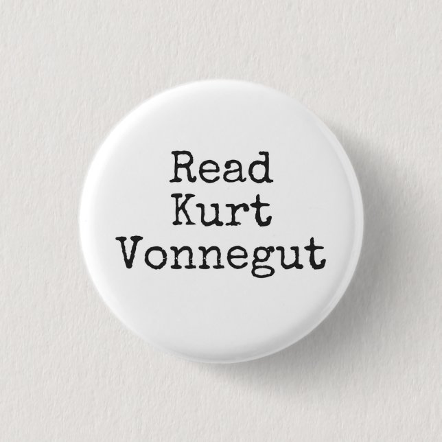 Chapa Redonda De 2,5 Cm Leer Kurt Vonnegut (Anverso)