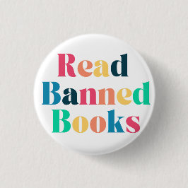 Chapa Redonda De 2,5 Cm Leer la tipografía de libros prohibidos