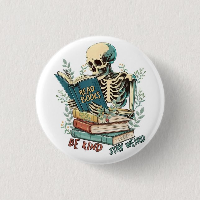 Chapa Redonda De 2,5 Cm Leer libros (Anverso)