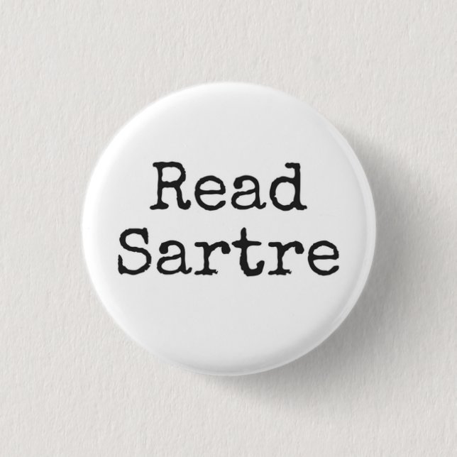 Chapa Redonda De 2,5 Cm Leer Sartre (Anverso)