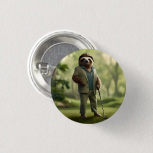 Chapa Redonda De 2,5 Cm "Lento y estable: Vestido un eslogan para el golf
