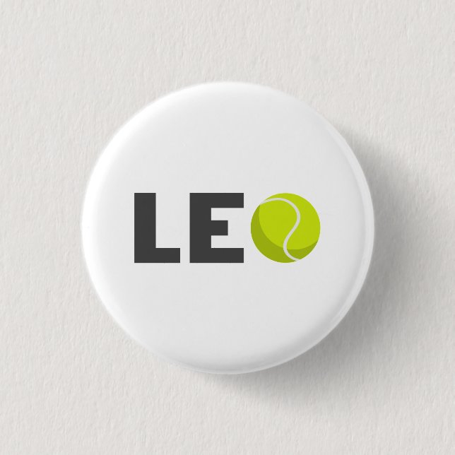 Chapa Redonda De 2,5 Cm Leo Tennis (Anverso)