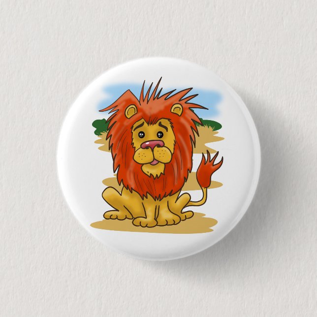 Chapa Redonda De 2,5 Cm león personalizado (Anverso)