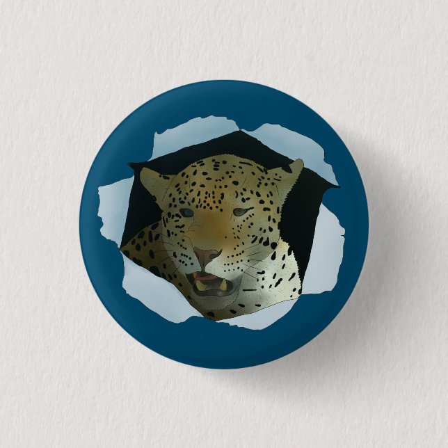 Chapa Redonda De 2,5 Cm Leopard   (Anverso)