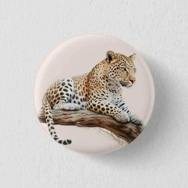 Chapa Redonda De 2,5 Cm Leopardo (Anverso)