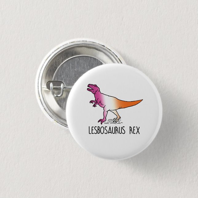 Chapa Redonda De 2,5 Cm Lesbosaurus Rex (Anverso y reverso)