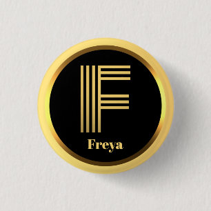 Chapa Redonda De 2,5 Cm Letra oro monogramada personalizada F