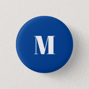 Chapa Redonda De 2,5 Cm Letra profunda azul inicial monograma moderno esti