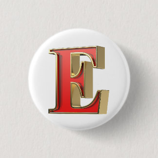 Chapa Redonda De 2,5 Cm Letra roja de vidrio E