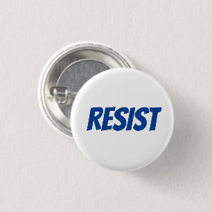 Chapa Redonda De 2,5 Cm Letras azules "Resistir" -