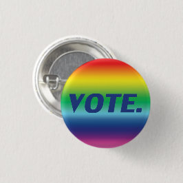 Chapa Redonda De 2,5 Cm Letras azules "Vote", arcoiris lgbtq lgbt de orgul