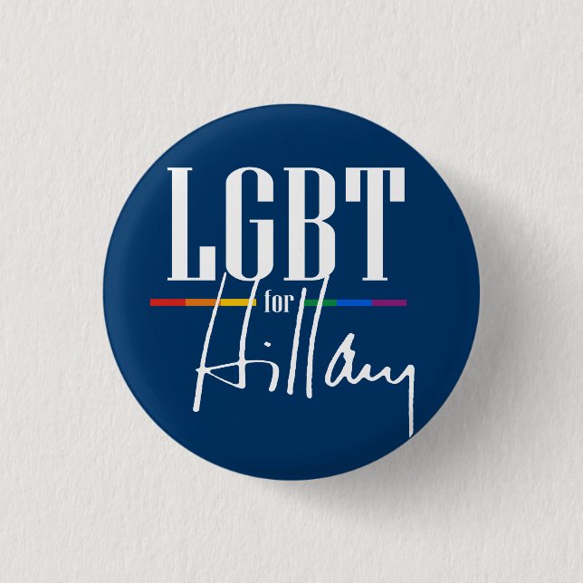 CHAPA REDONDA DE 2,5 CM LGBT PARA HILLARY (Anverso)