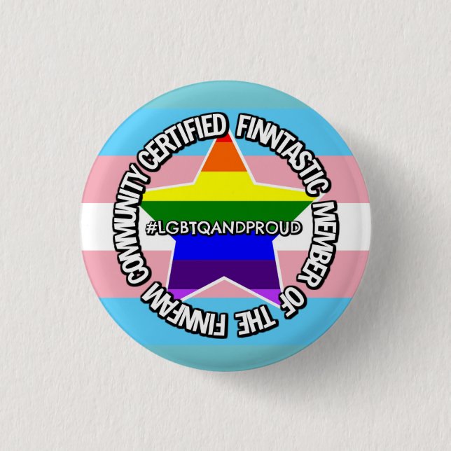 Chapa Redonda De 2,5 Cm (LGBTQ) Certificado de miembro de FinnFam (Anverso)