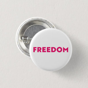 Chapa Redonda De 2,5 Cm Libertad de la tipografía moderna minimalista blan