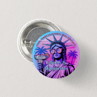 Chapa Redonda De 2,5 Cm Liberty & Margaritas • 1776–2026 Neon Celebration