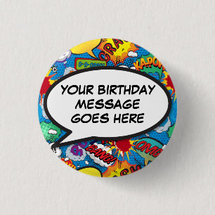 Chapa Redonda De 2,5 Cm Libro de Cómic Personalizado Favor de Fiesta de Cu
