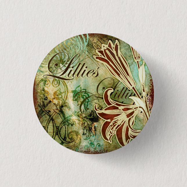 Chapa Redonda De 2,5 Cm Lillies (Anverso)