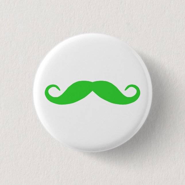 Chapa Redonda De 2,5 Cm Lime Green Mustache (Anverso)